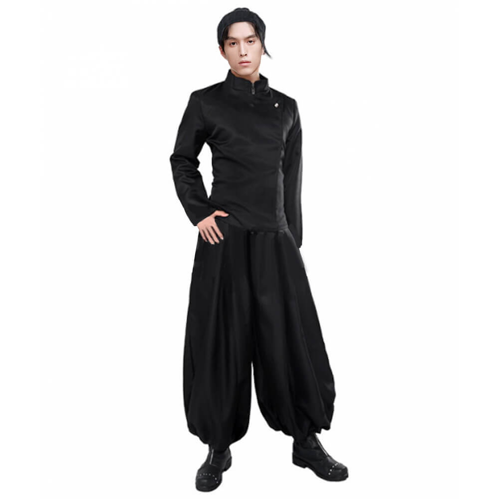 Adult Suguru Costume Black Kimono Pants and Cassock Full Set for Cosplay Party