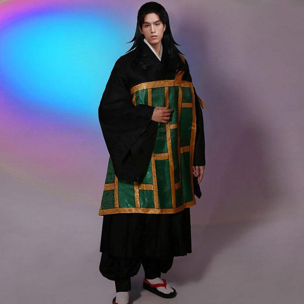 Adult Suguru Costume Black Kimono Pants and Cassock Full Set for Cosplay Party