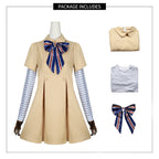 Megan Dress Kids Adults AI Robot Khaki Costume Shirt Dress and Bowknot Full Set for Halloween Carnival