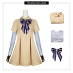 Megan Dress Kids Adults AI Robot Khaki Costume Shirt Dress and Bowknot Full Set for Halloween Carnival