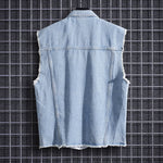 Ryan Gosling's Demin Vest 2023 Casual Sleeveless Ripped Jean Vest for Halloween Cosplay