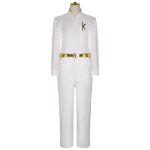 Ken Dancing Halloween Costume White Disco Jumpsuit Ryan Gosling Cosplay Outfit