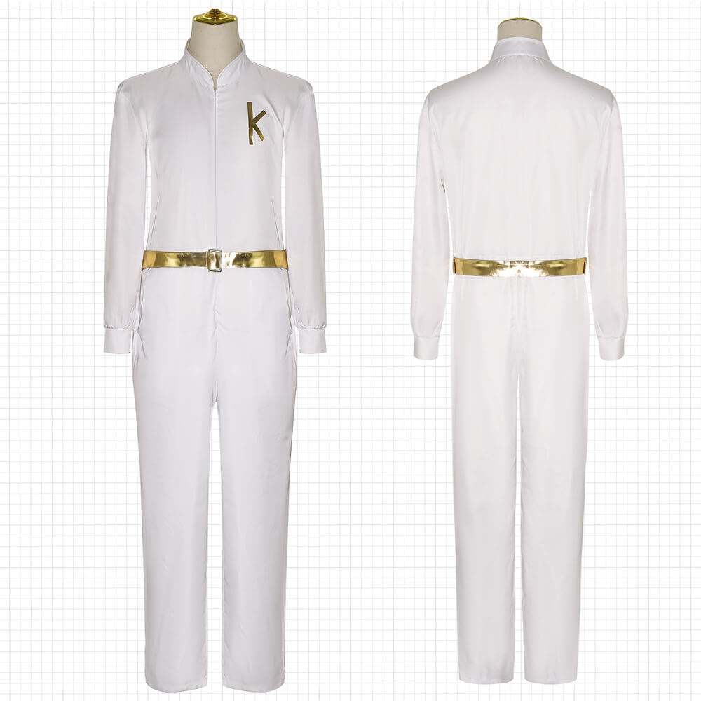 Ken Dancing Halloween Costume White Disco Jumpsuit Ryan Gosling Cosplay Outfit