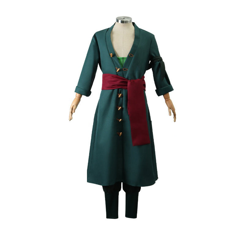Kids Roronoa Outfit Green Pirate Hunter Dress Up Suit for Halloween Cosplay Party