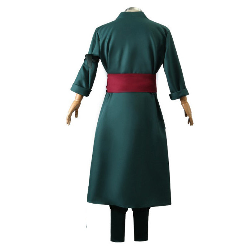 Adult Roronoa Costume Green Pirate Hunter Cosplay Outfit and Wig for Halloween Carnival