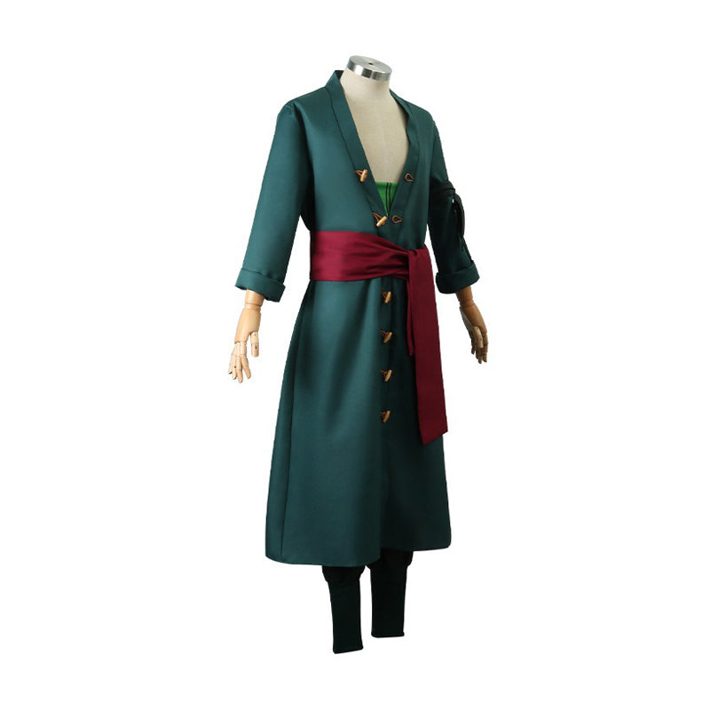 Kids Roronoa Outfit Green Pirate Hunter Dress Up Suit for Halloween Cosplay Party