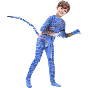 Boys The Way of Water Sully Costume Kids Jack Jumpsuit with Tail for Halloween