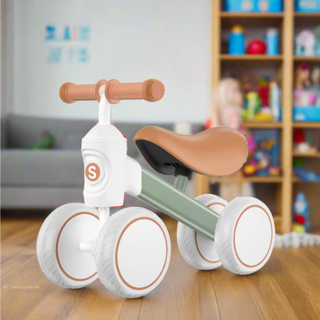 4-Wheel Toddler Balance Bike Ride On Car Safe Kids Ride-on Toys For Boys and Girls