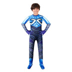 Kids Super Hero Outfit Jaime Reyes Jumpsuit Mask 2pcs Set