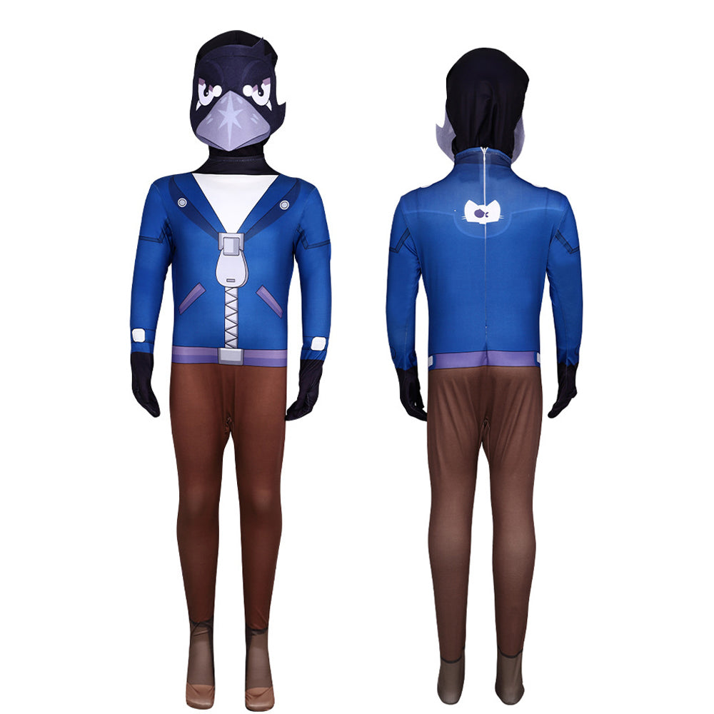 Boys Poison Brawler Outfit Blue Jumpsuit and Helmet for Kids and Teens