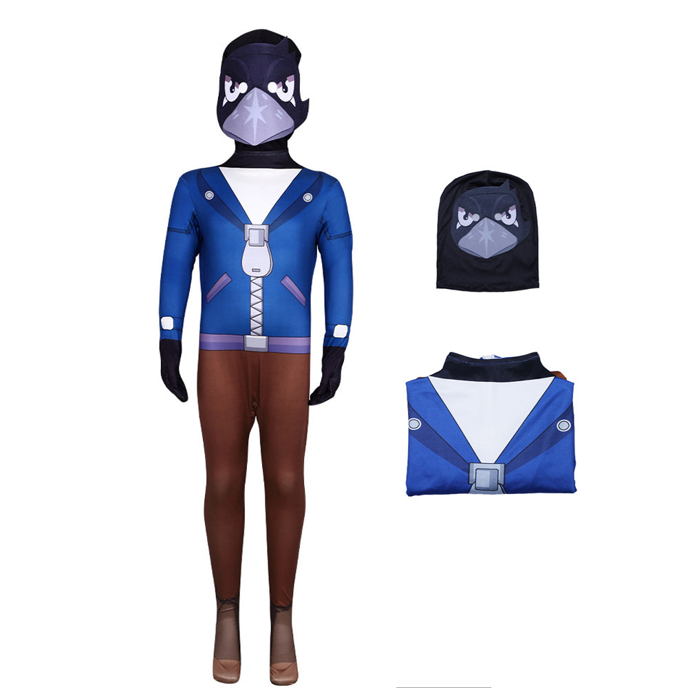 Boys Poison Brawler Outfit Blue Jumpsuit and Helmet for Kids and Teens