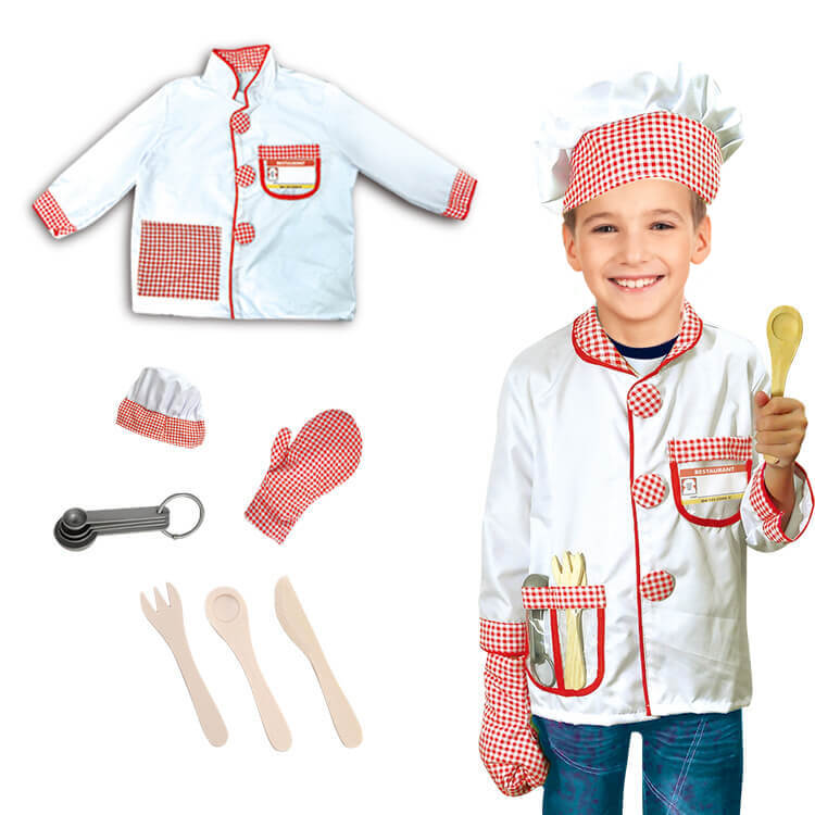 Boys Girls Pretend Play Costumes Police Doctor Nurse Chef Cosplay Costume Role Play Dress-Up Set