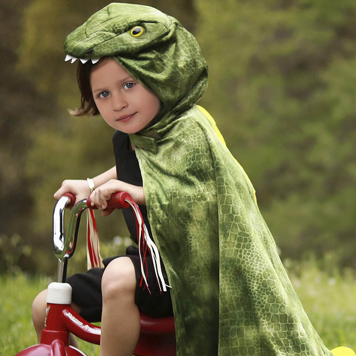Kids Dinosaur Cloak T-Rex Hooded Cape Boys Girls Halloween Cosplay Costume Dragon Robe 3-12Y