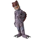 Kids Dinosaur Costume Spinosaurus Onesie Helmet Gloves and Foot Covers 4pcs Set Realistic Dino Outfit for Halloween Party