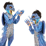 Kids Dinosaur Costume T-rex Jumpsuit Dragon Wings Dinosaur Latex Rubber Mask 3pcs Set for Fancy Cosplay 3T-10