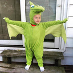 Kids Pterosaur Costume Dinosaur Jumpsuit Helmet 2Pcs Suit for Halloween Carnival (3-10 Years)