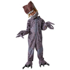 Kids Dinosaur Costume Spinosaurus Onesie Helmet Gloves and Foot Covers 4pcs Set Realistic Dino Outfit for Halloween Party