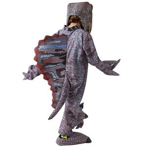 Kids Dinosaur Costume Spinosaurus Onesie Helmet Gloves and Foot Covers 4pcs Set Realistic Dino Outfit for Halloween Party