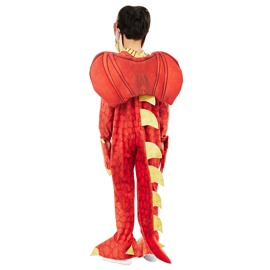 Kids Dinosaur Costume T-rex Jumpsuit Dragon Wings Dinosaur Latex Rubber Mask 3pcs Set for Fancy Cosplay 3T-10