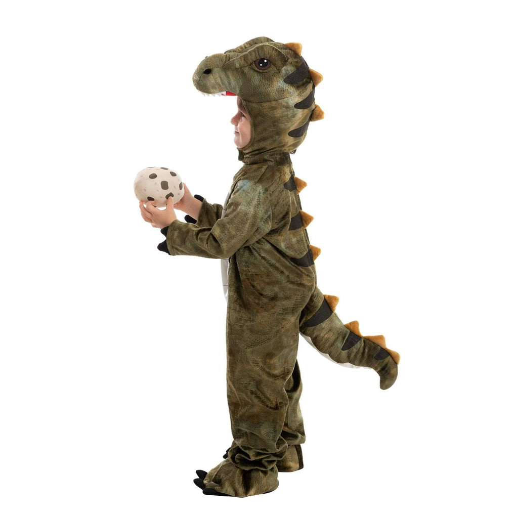 Kids Dinosaur Costume Baby T-rex Onesie Hood and Bootie 3pcs Set Realistic Dino Outfit