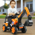 6V Electric Excavator Kids Ride-on Pedal Tractor With Power Digger & Music Sounds