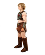 Prince Muscle Costume Brown Universe Hero Jumpsuit with Vest Loin Cloth Arm Guards for Boy Men Cosplay Party