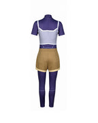 Girls High-Tech Warrior Costume Blue Jumpsuit and Shorts Set for Cosplay Party