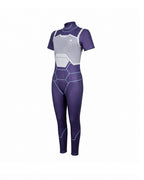 Girls High-Tech Warrior Costume Blue Jumpsuit and Shorts Set for Cosplay Party