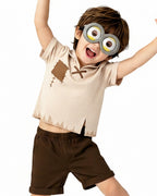 Kids 1920s Retro Yellow Monster Henry Outfit James Shirt Shorts and Goggles for Dress Up Party
