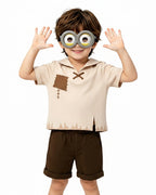 Kids 1920s Retro Yellow Monster Henry Outfit James Shirt Shorts and Goggles for Dress Up Party
