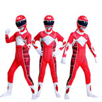 Kids Dino Ranger Outfit Red and Blue Hero Cosplay Costume for Boys and Girls