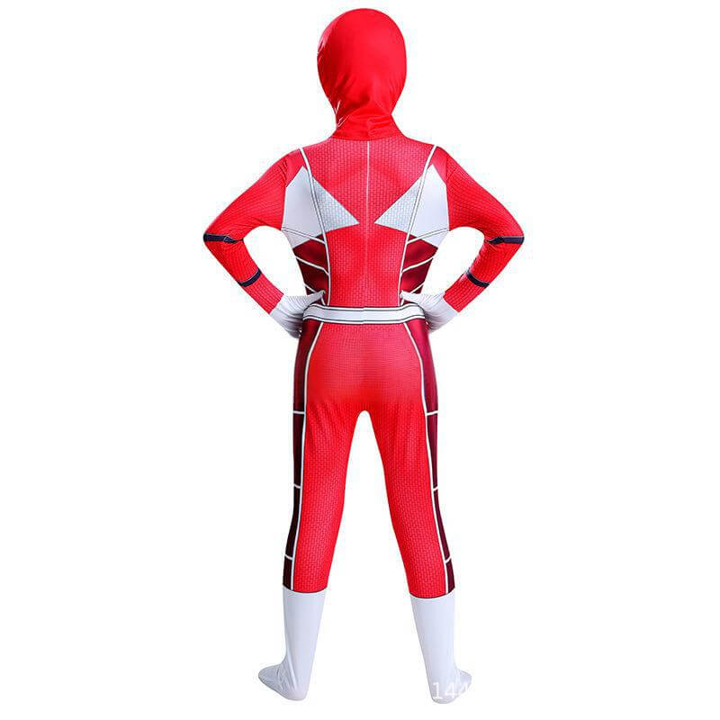 Kids Dino Ranger Outfit Red and Blue Hero Cosplay Costume for Boys and Girls