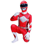 Kids Dino Ranger Outfit Red and Blue Hero Cosplay Costume for Boys and Girls