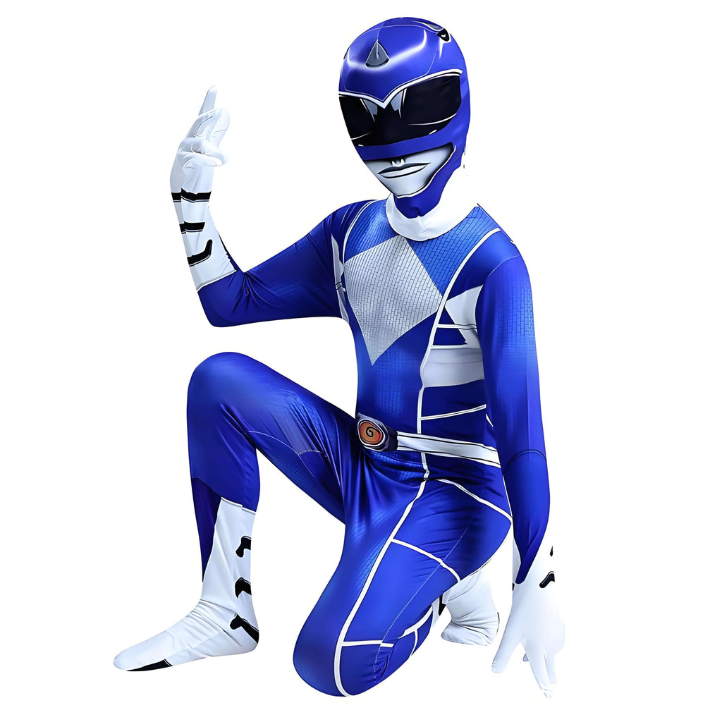 Kids Dino Ranger Outfit Red and Blue Hero Cosplay Costume for Boys and Girls