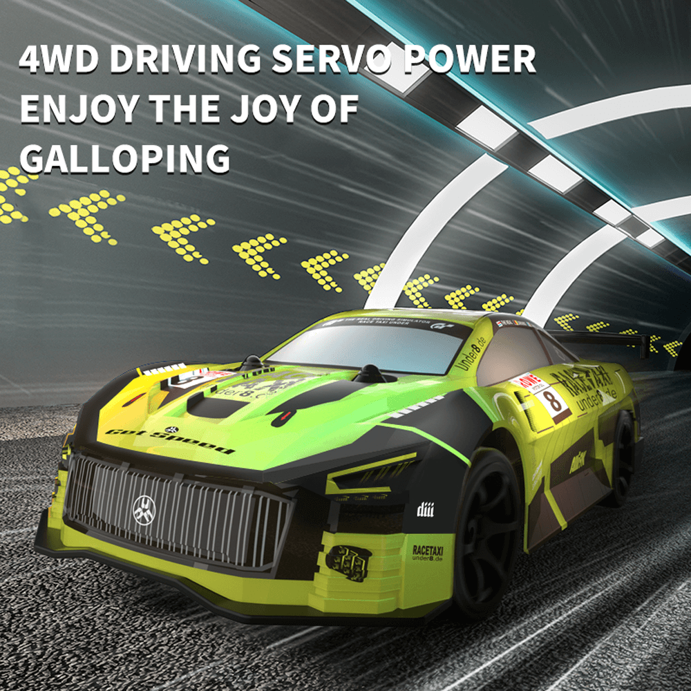 Kids Remote Control Drift Car 4WD RC Drift Stunt Car with LED Lights Glow, 14KM/H High-Speed, RC Toy Cars for Boys 4 5 6 7 8 9 10