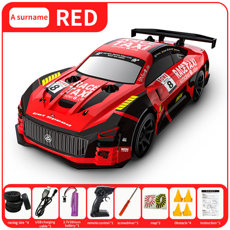 Kids Remote Control Drift Car 4WD RC Drift Stunt Car with LED Lights Glow, 14KM/H High-Speed, RC Toy Cars for Boys 4 5 6 7 8 9 10