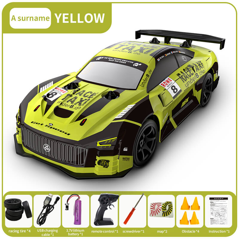 Kids Remote Control Drift Car 4WD RC Drift Stunt Car with LED