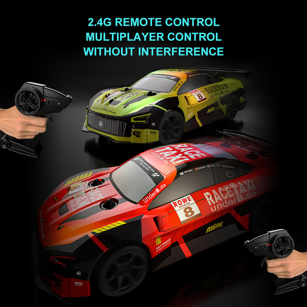 Kids Remote Control Drift Car 4WD RC Drift Stunt Car with LED Lights Glow, 14KM/H High-Speed, RC Toy Cars for Boys 4 5 6 7 8 9 10