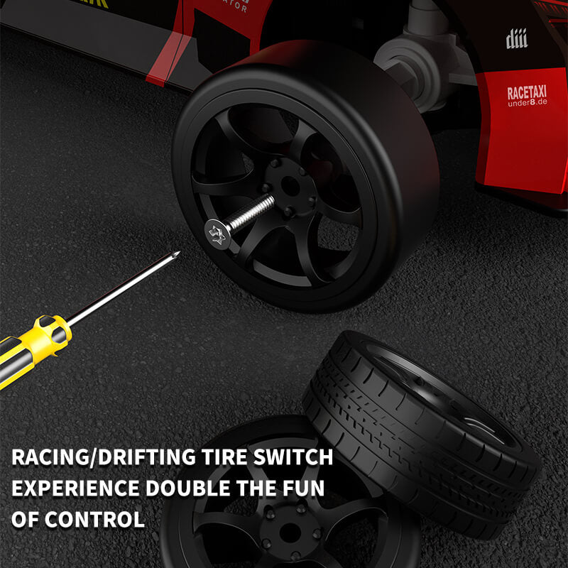 Kids Remote Control Drift Car 4WD RC Drift Stunt Car with LED Lights Glow, 14KM/H High-Speed, RC Toy Cars for Boys 4 5 6 7 8 9 10