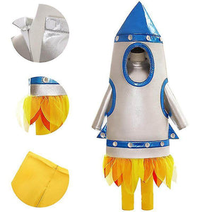 Kids 3D Rocket Outfit 3pcs Space Ship Suit Astronaut Costume Boys Girls Halloween Cosplay Costume
