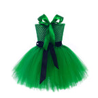Grils St Patricks Day Costume Tulle Green Ball Gown Dress with Headband 2pcs Suit for Leprechaun