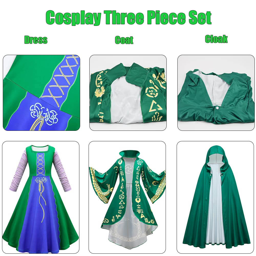 Winifred Sanderson Costume Sanderson Sisters Costumes Kids Women Halloween Cosplay Dress Up