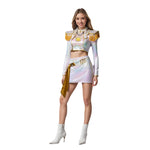 Pop Star Costume Performance Outfit PU Leather Dress Up Suit Halloween Costume