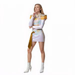 Pop Star Costume Performance Outfit PU Leather Dress Up Suit Halloween Costume