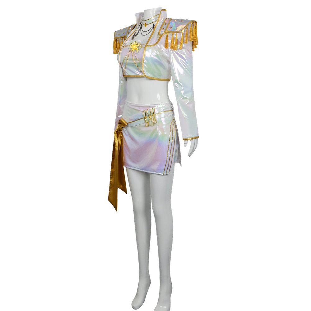 Pop Star Costume Performance Outfit PU Leather Dress Up Suit Halloween Costume