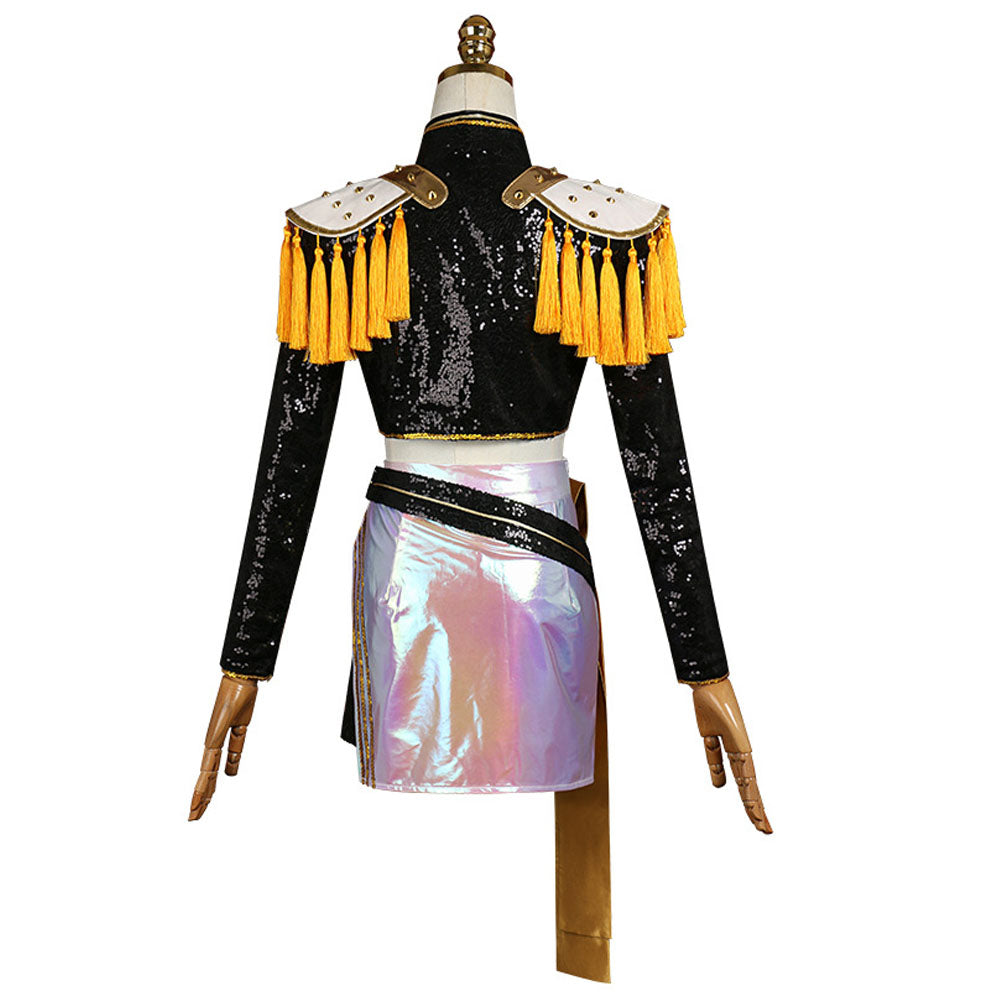 Golden Stage Performance Outfit Iconic Pop Idol Dance Dress Halloween Cosplay Costume
