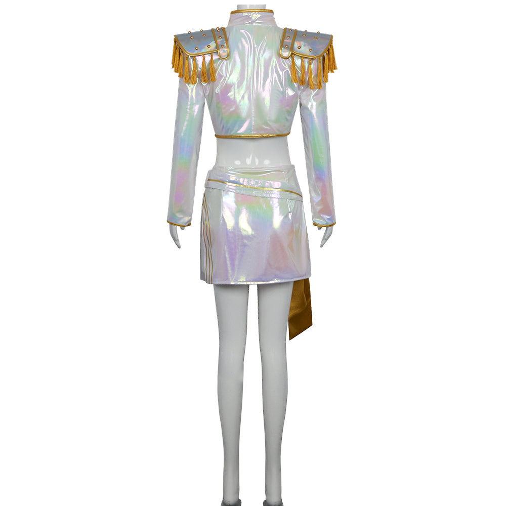 Pop Star Costume Performance Outfit PU Leather Dress Up Suit Halloween Costume