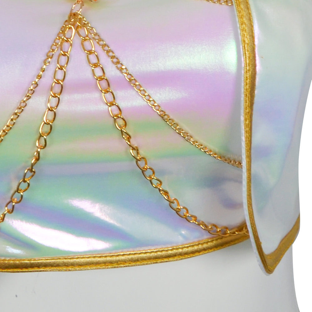 Pop Star Costume Performance Outfit PU Leather Dress Up Suit Halloween Costume