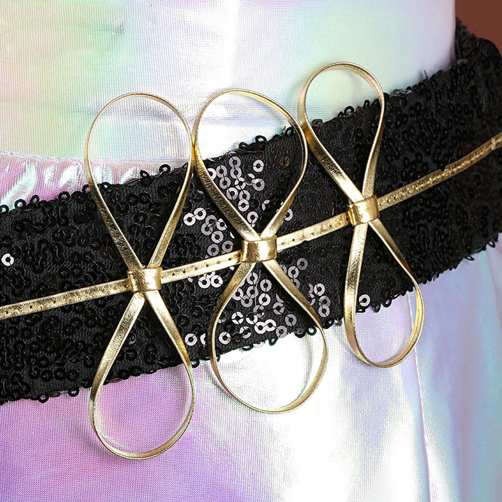 Golden Stage Performance Outfit Iconic Pop Idol Dance Dress Halloween Cosplay Costume
