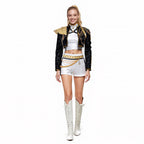 KPop Rumi Costume Golden Black White Dance Outfit Stage Performance Suit